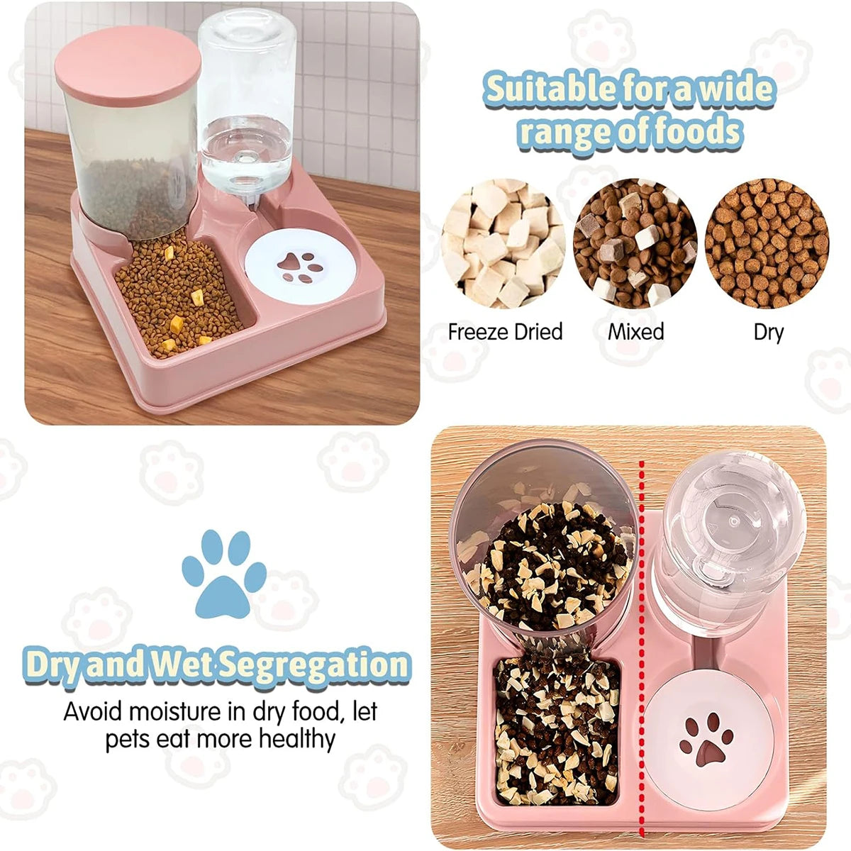 Pet Feeder Waterer Combo – Automatic Gravity Set