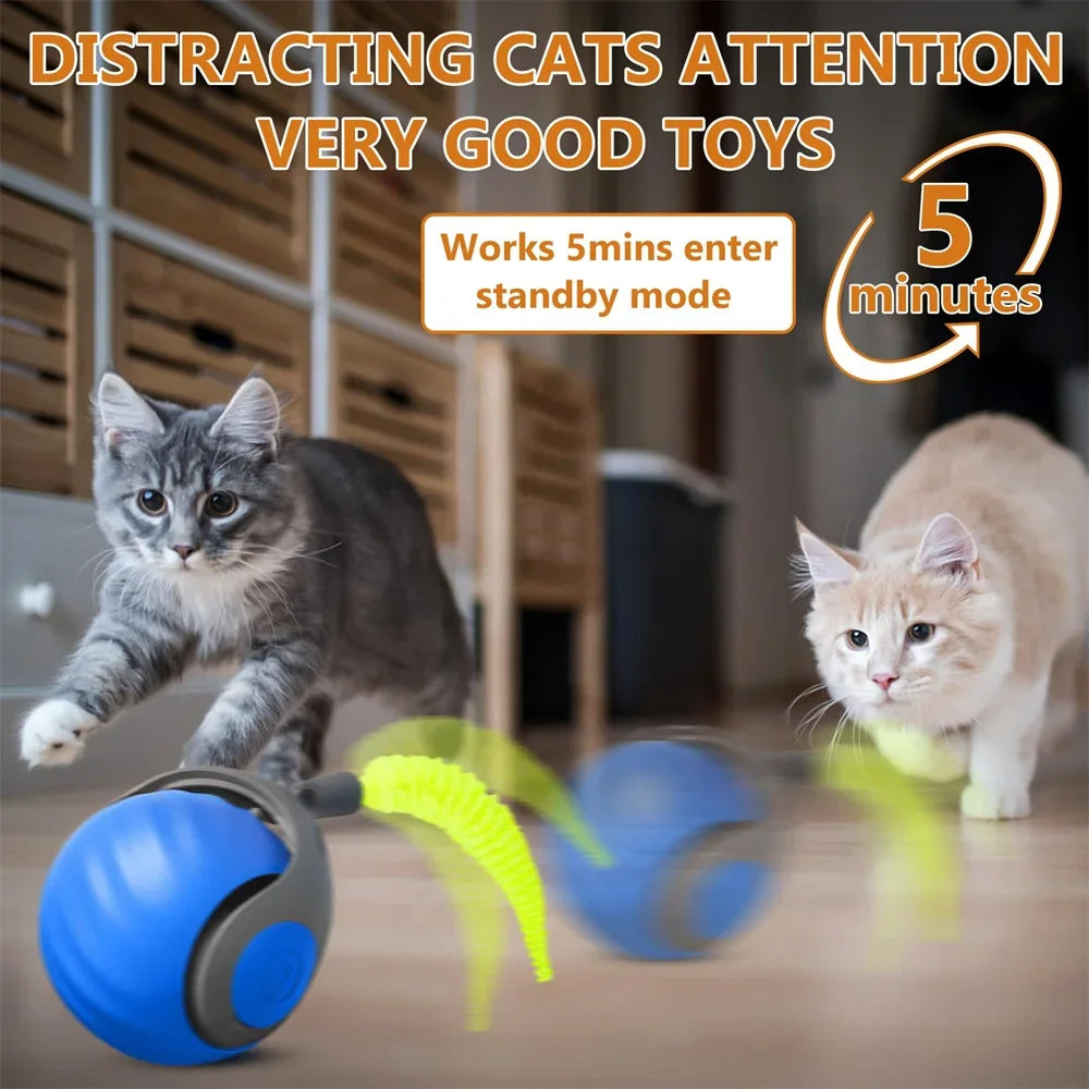 Smart Interactive Speedy Tail 2.0 – Automatic Motion Rolling Ball Toy for Cats & Dogs