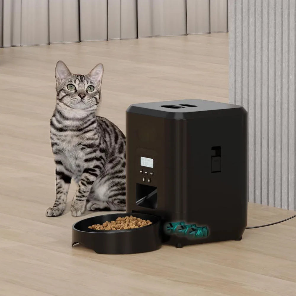 Smart AI Pet Feeder for Cats – Adjustable Portion Control with LCD Display