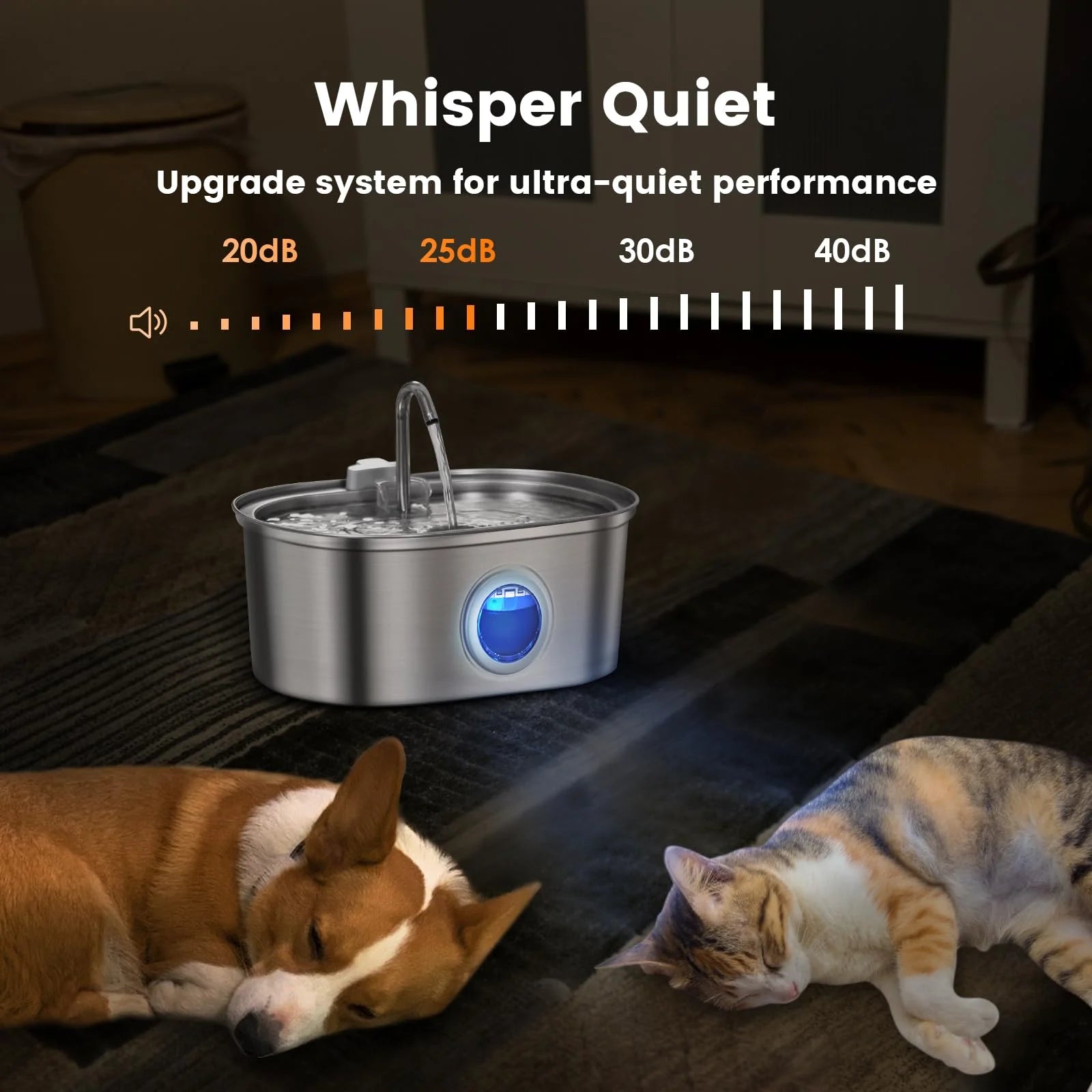 3.2L Stainless Steel Pet Water Dispenser