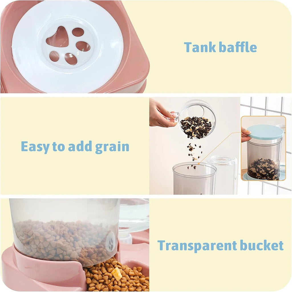 Pet Feeder Waterer Combo – Automatic Gravity Set