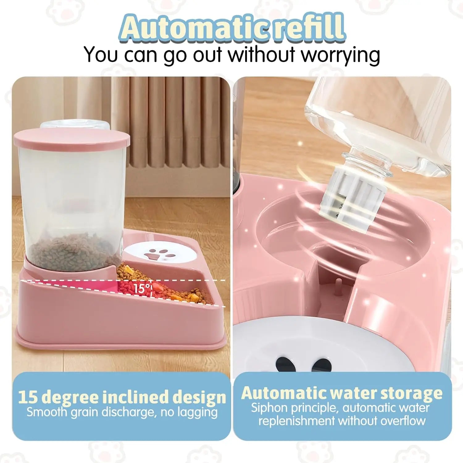 Pet Feeder Waterer Combo – Automatic Gravity Set