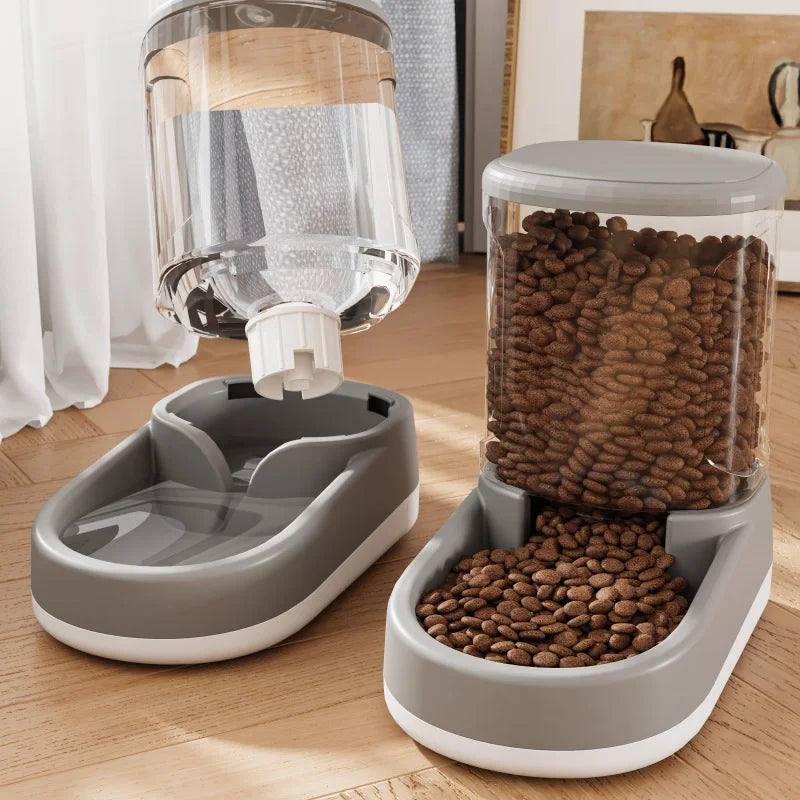 Dog & Cat Gravity Feeder with Water Bowl