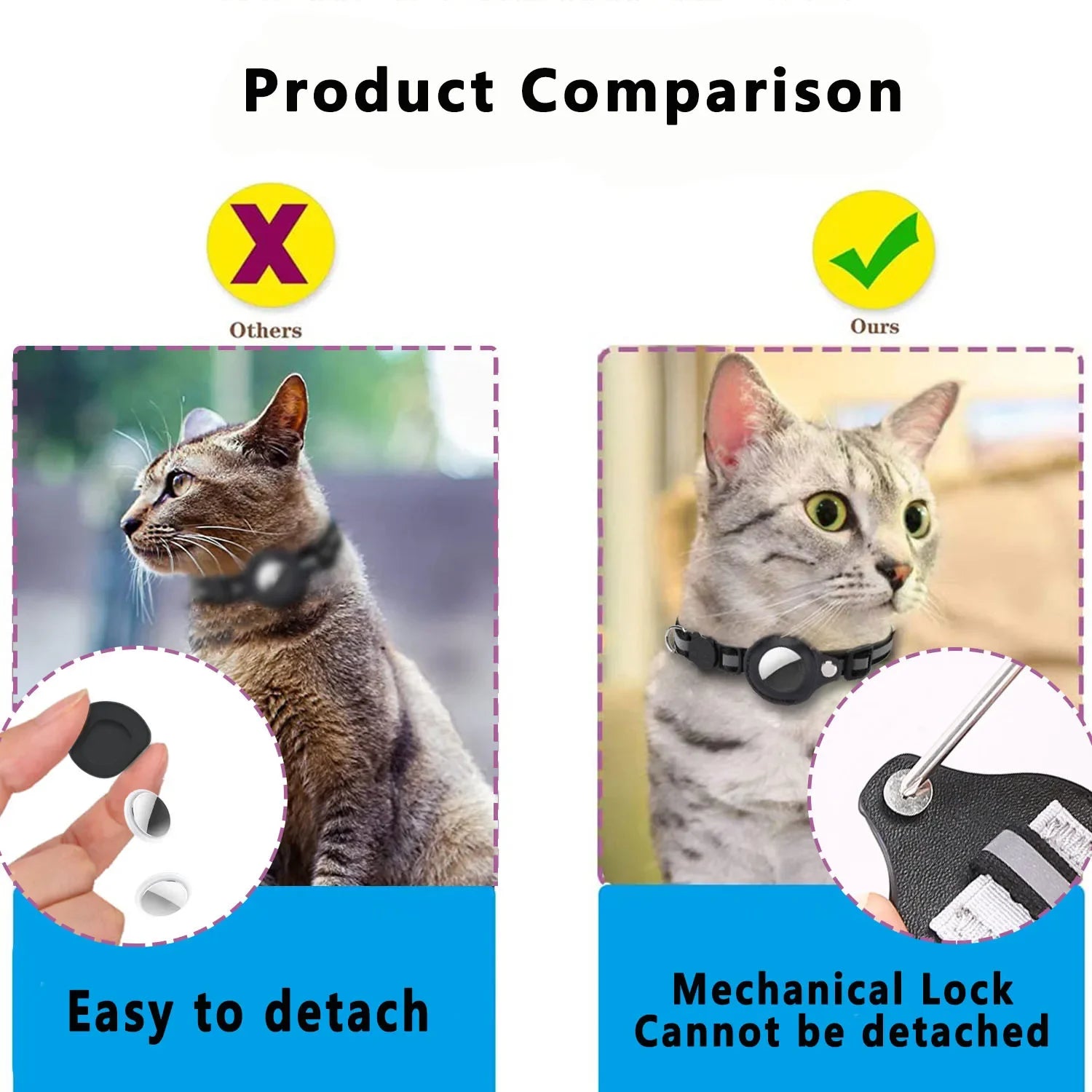 Reflective AirTag Cat Collar