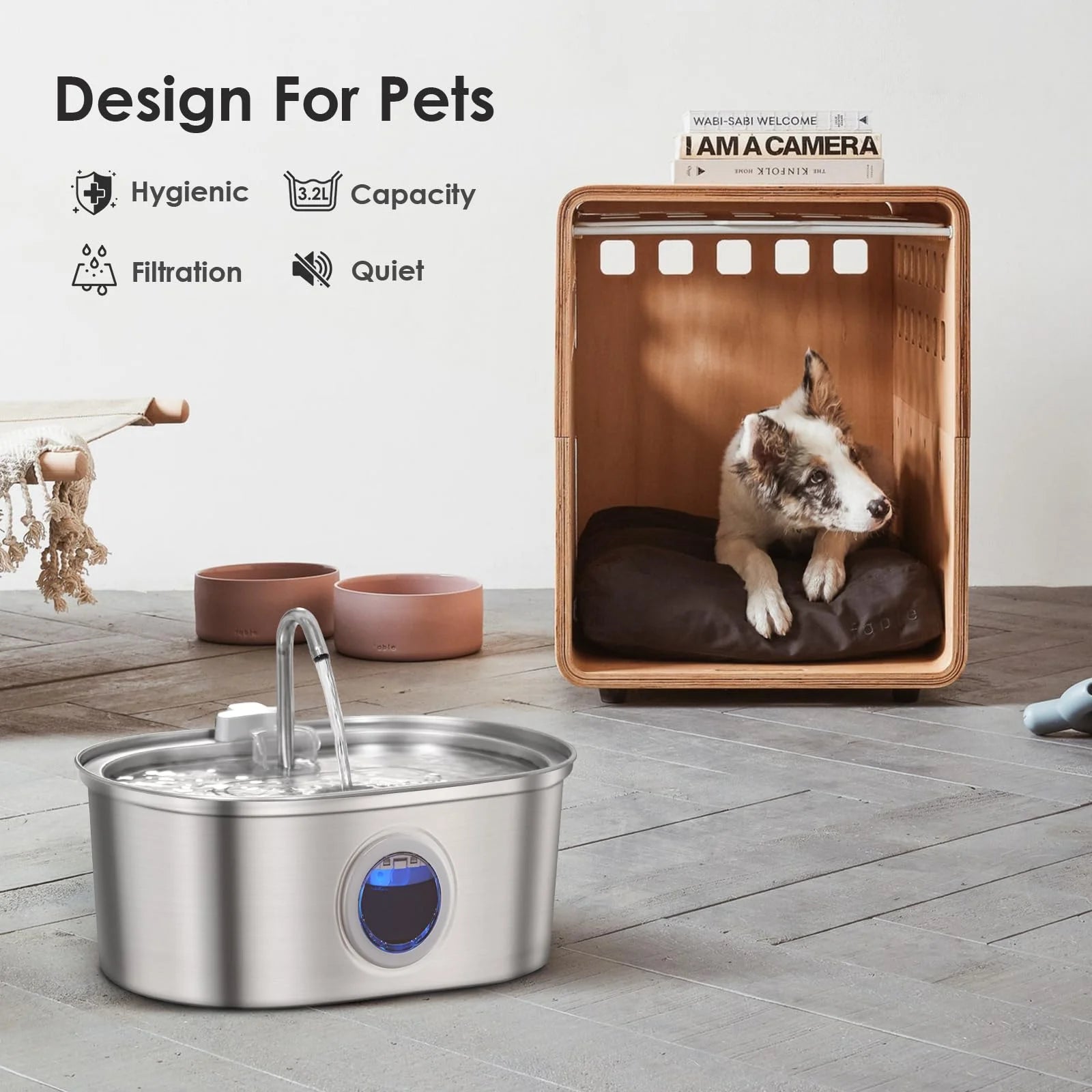 3.2L Stainless Steel Pet Water Dispenser