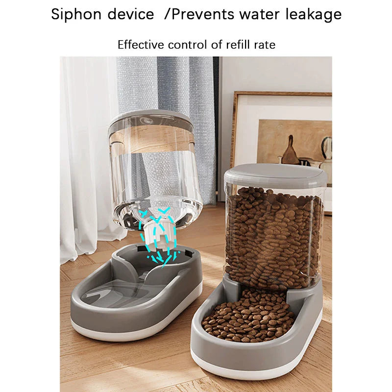 Dog & Cat Gravity Feeder with Water Bowl