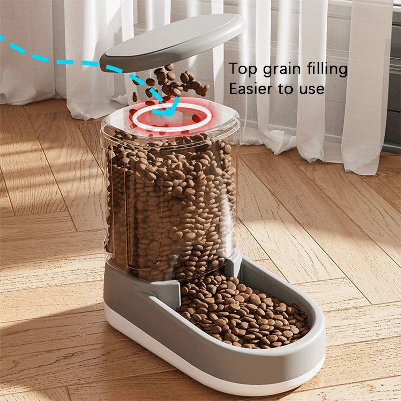 Dog & Cat Gravity Feeder with Water Bowl