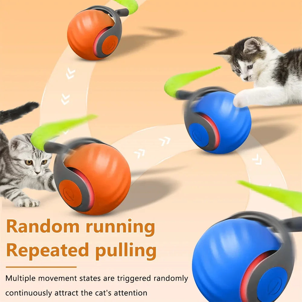 Smart Interactive Speedy Tail 2.0 – Automatic Motion Rolling Ball Toy for Cats & Dogs