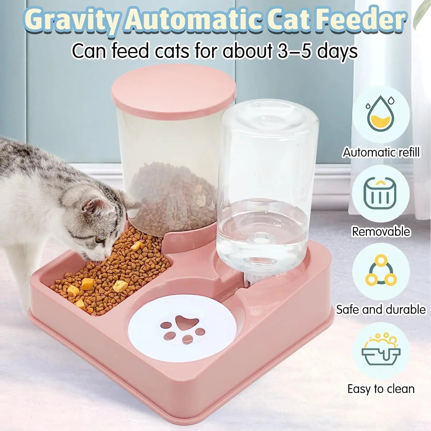 Pet Feeder Waterer Combo – Automatic Gravity Set