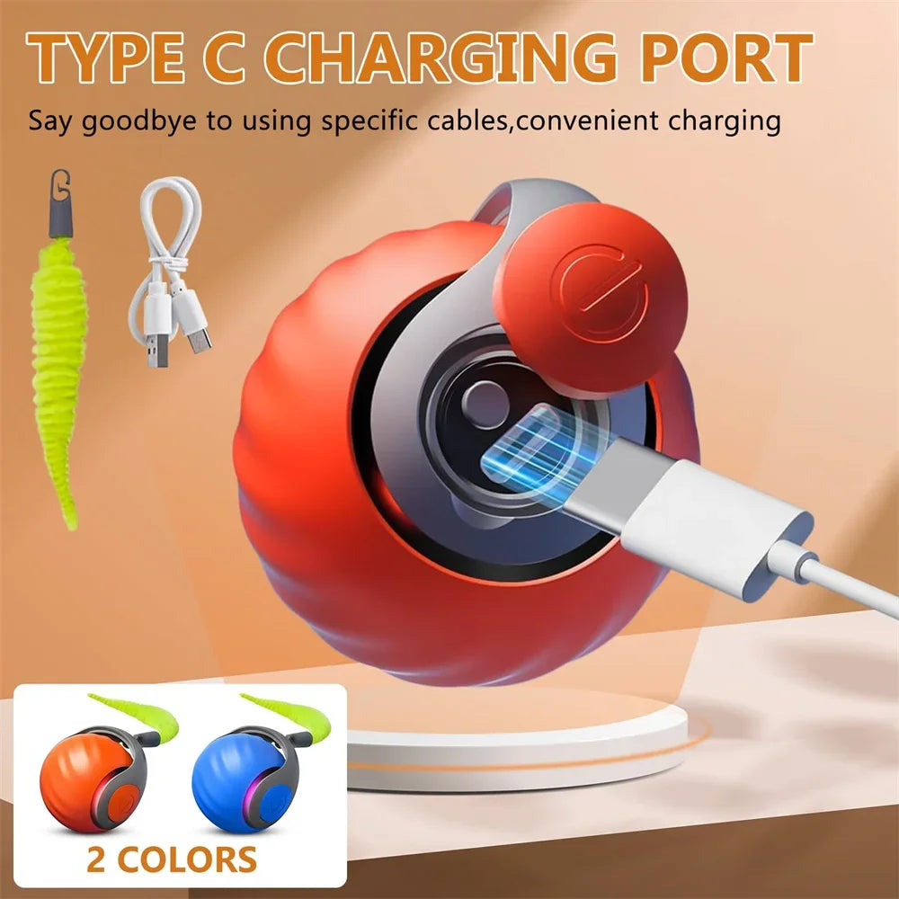 Smart Interactive Speedy Tail 2.0 – Automatic Motion Rolling Ball Toy for Cats & Dogs